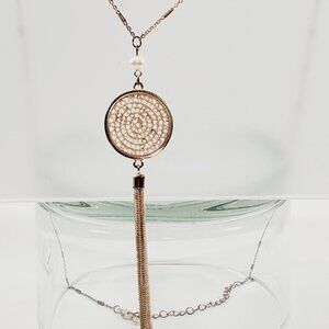 Vintage Sweater Necklace 30" Stamped LC (93600)